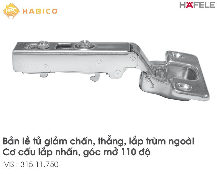 Bản Lề Giảm Chấn Hafele 315.11.750 Thẳng