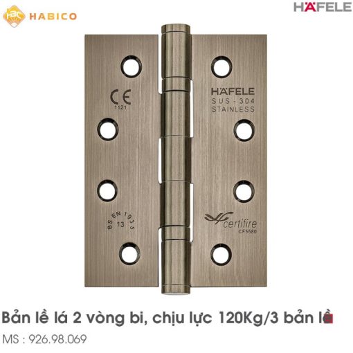 Bản Lề Lá 2 Vòng Bi 120Kg Hafele 926.98.069