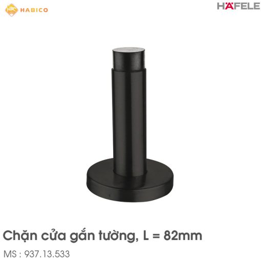 Chặn Cửa Gắn Tường Màu Đen Hafele 937.13.533