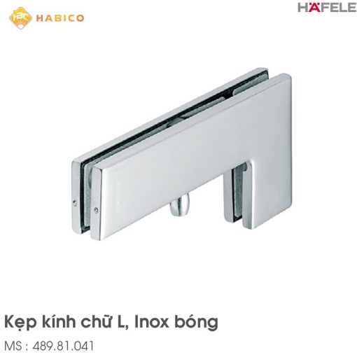 Kẹp Kính Chữ L Inox Bóng Hafele 489.81.041