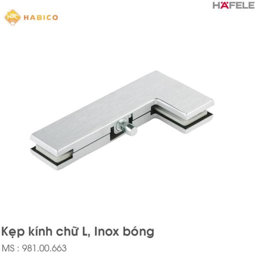 Kẹp Kính Chữ L Inox Bóng Hafele 981.00.663