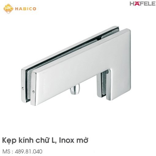 Kẹp Kính Chữ L Inox Mờ Hafele 489.81.040