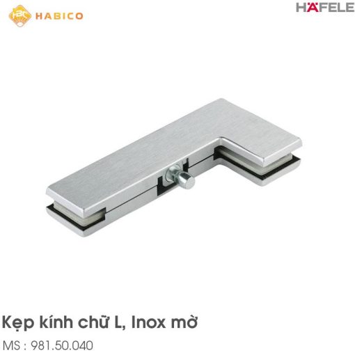 Kẹp Kính Chữ L Inox Mờ Hafele 981.50.040