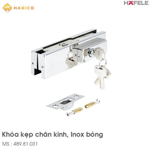 Khóa Kẹp Chân Kính Inox Bóng Hafele 489.81.031