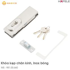 Khóa Kẹp Chân Kính Inox Bóng Hafele 981.00.660