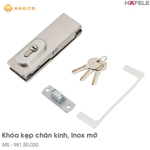 Khóa Kẹp Chân Kính Inox Mờ Hafele 981.50.030