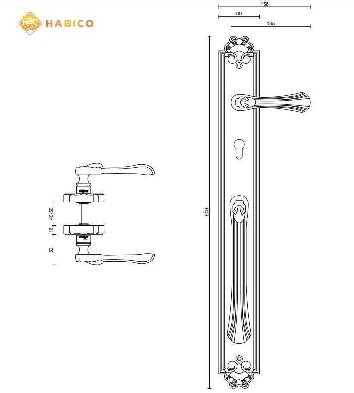 Thông số Tay khóa cửa đại sảnh VICKINI 38605.001