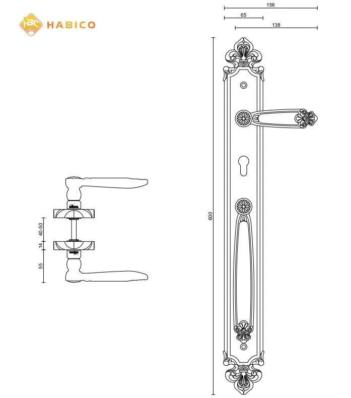 Thông số Tay khóa cửa đại sảnh VICKINI 38606.001