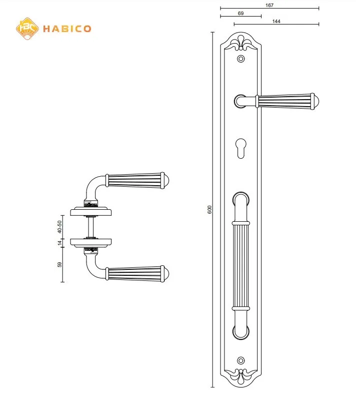 Thông số Tay khóa cửa đại sảnh VICKINI 38638.001