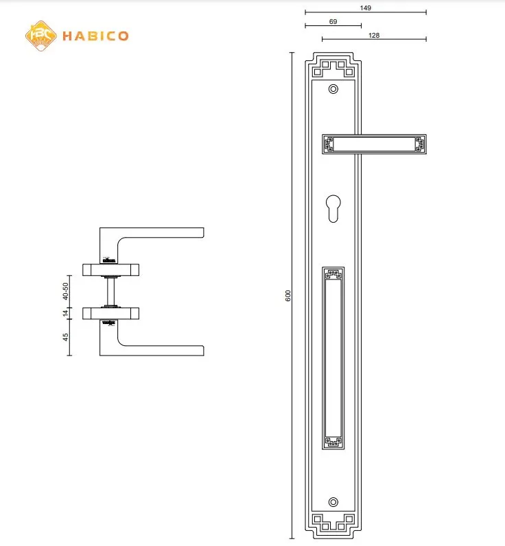 Thông số Tay khóa cửa đại sảnh VICKINI 38678.001