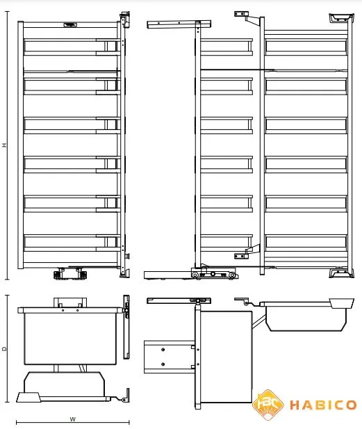 Thông số kệ 6 tầng VICKINI 14506 GRPR