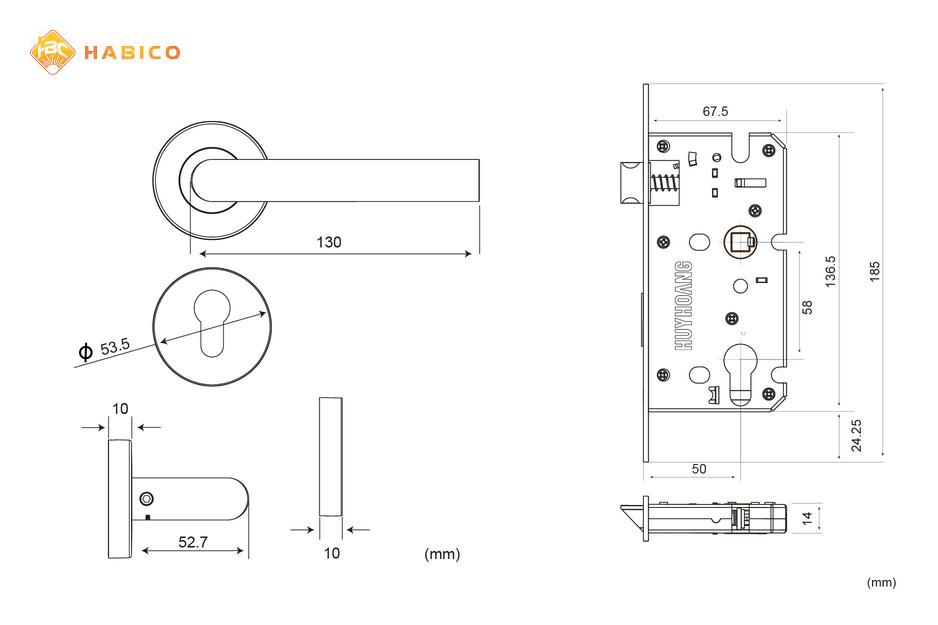 Thông số kỹ thuật KHÓA TAY NẮM PHÂN THỂ SS 5834