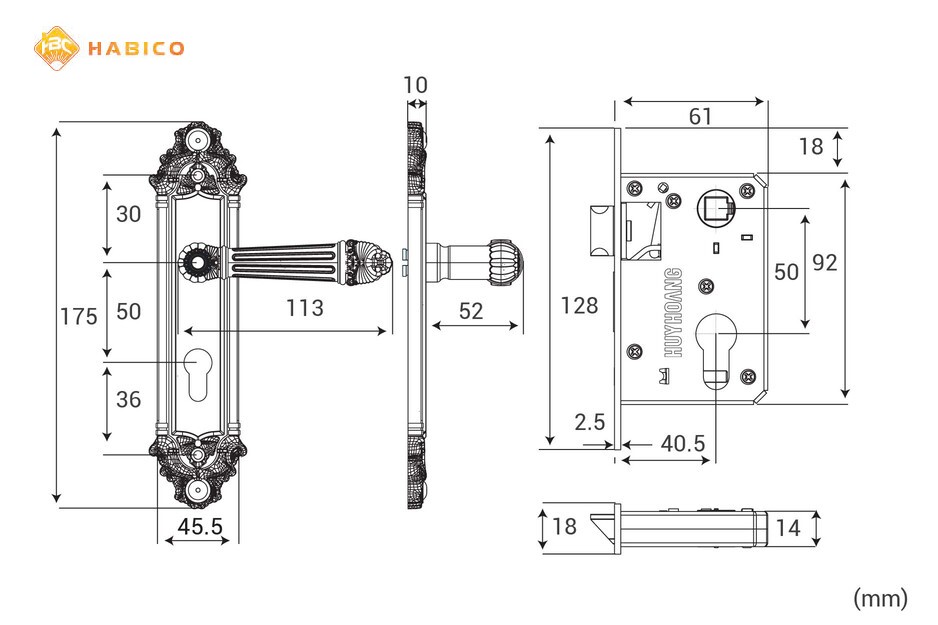 Thông số kỹ thuật Khóa tay nắm EX 5026