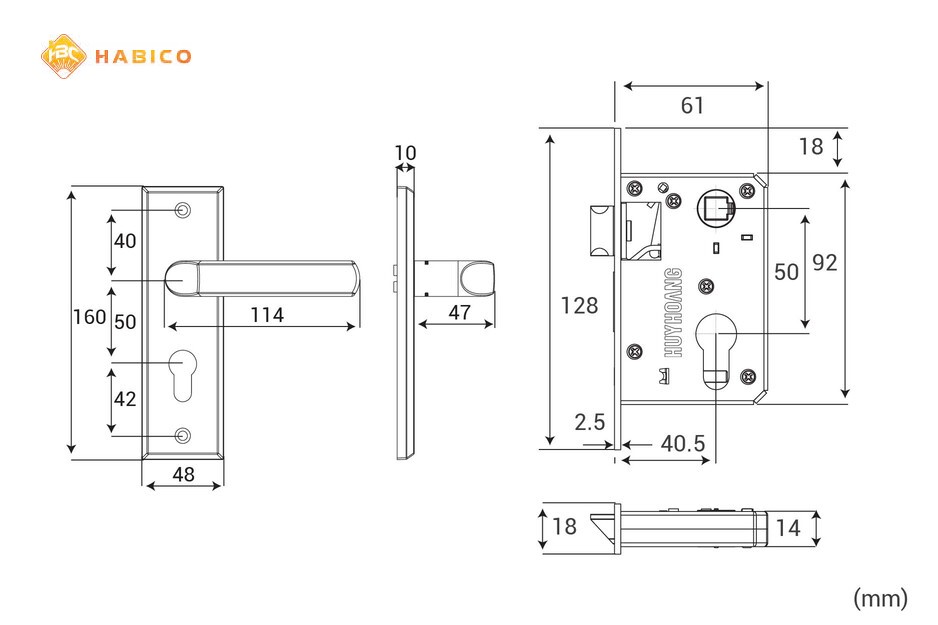 Thông số kỹ thuật Khóa tay nắm EX 5033