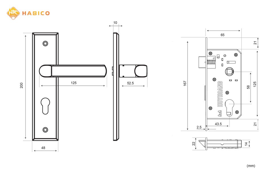 Thông số kỹ thuật Khóa tay nắm EX 5833 Điện Zi titan