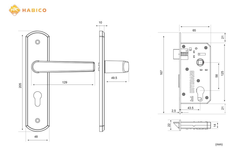 Thông số kỹ thuật Khóa tay nắm EX 5882