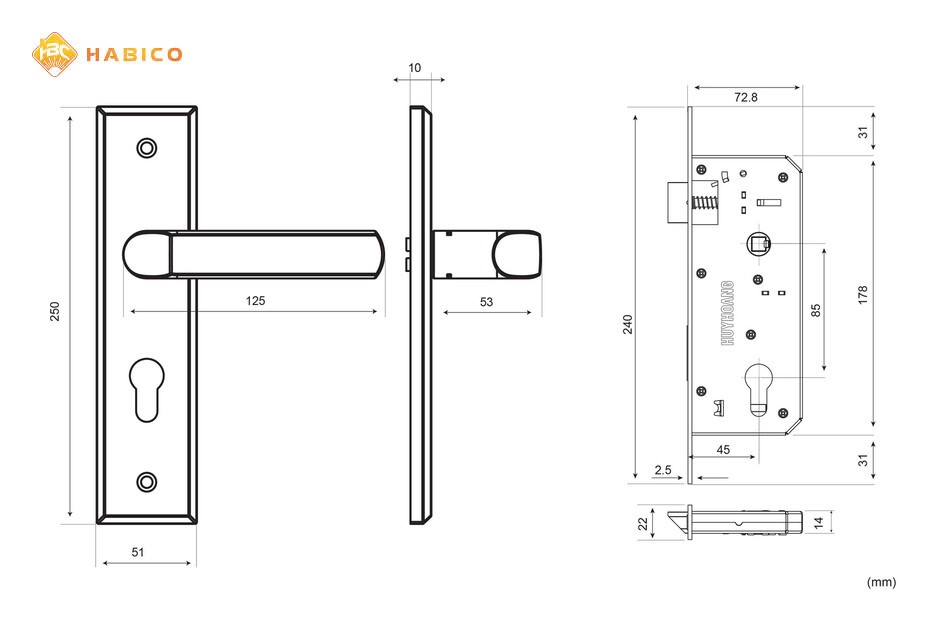 Thông số kỹ thuật Khóa tay nắm EX 8533 Điện Zi titan