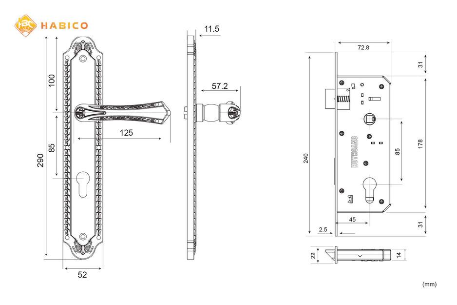 Thông số kỹ thuật Khóa tay nắm EX 8561