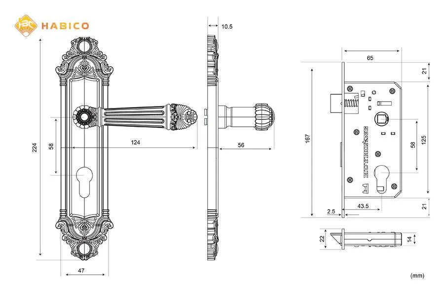 Thông số kỹ thuật Khóa tay nắm HC 5826