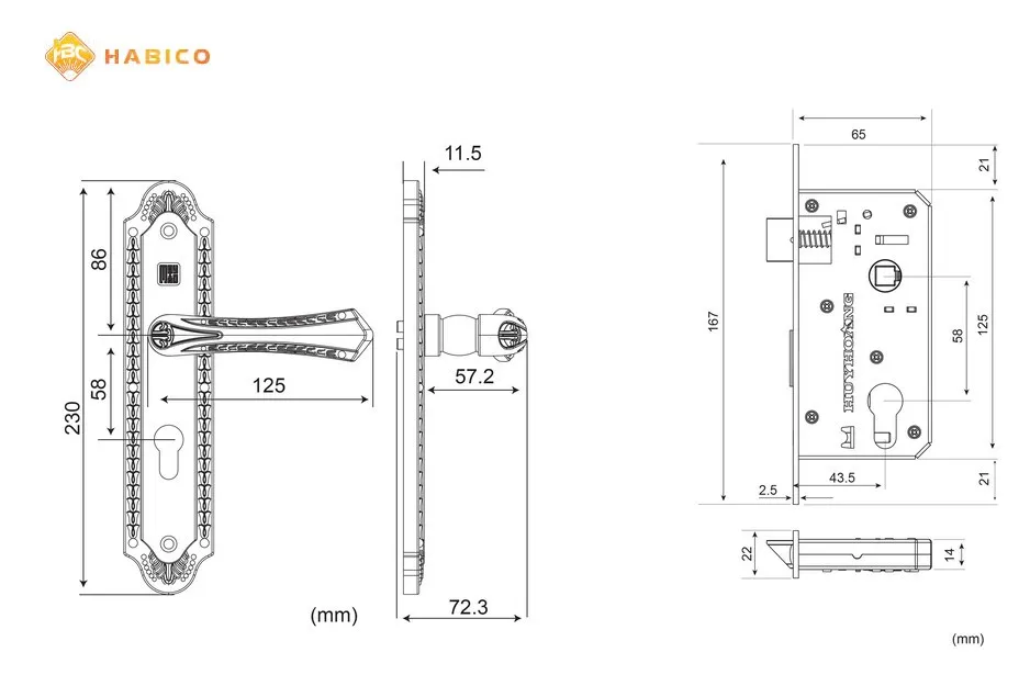 Thông số kỹ thuật Khóa tay nắm HC 5861