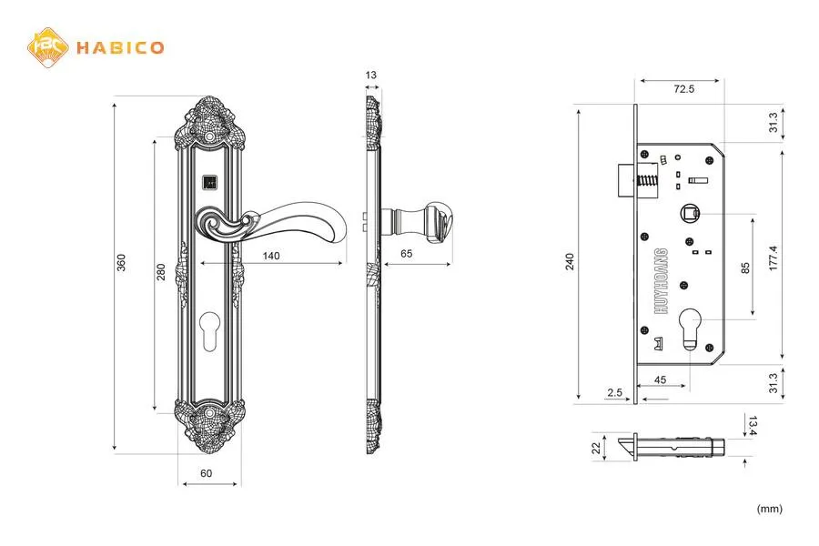 Thông số kỹ thuật Khóa tay nắm HC 8529 Đại