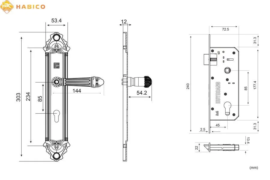 Thông số kỹ thuật Khóa tay nắm HCP 8526