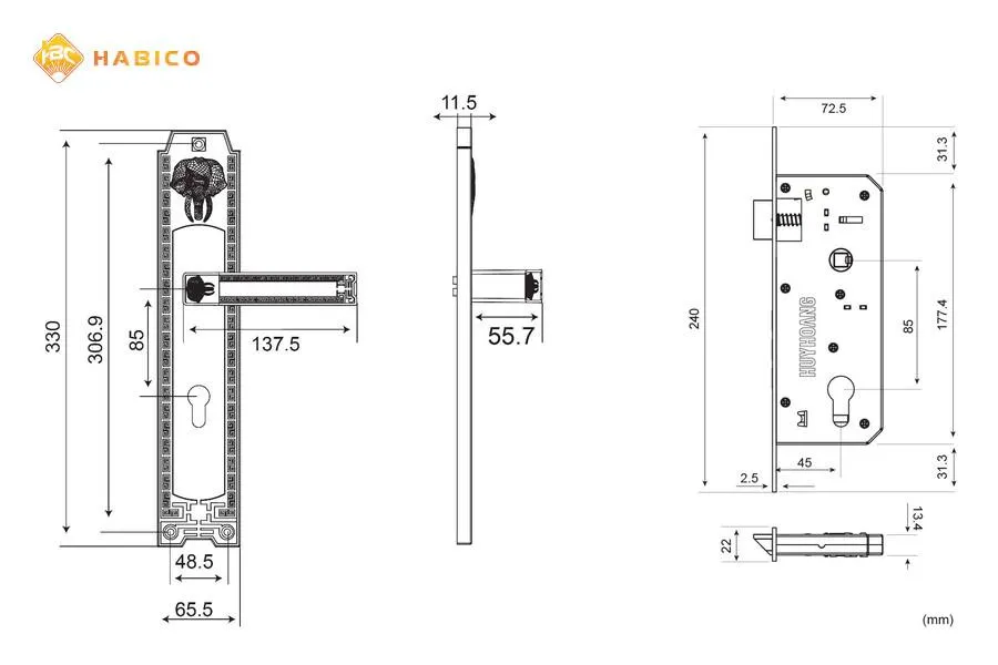 Thông số kỹ thuật Khóa tay nắm HCP 8528 Đại