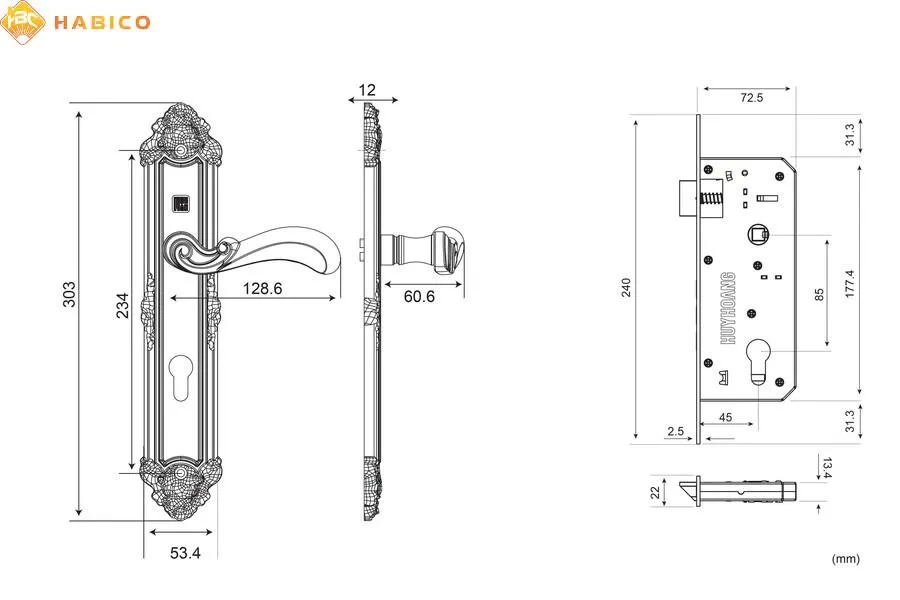 Thông số kỹ thuật Khóa tay nắm HCP 8529