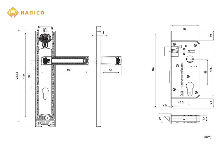 Thông số kỹ thuật Khóa tay nắm HCR 5828