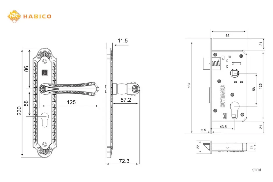 Thông số kỹ thuật Khóa tay nắm HCX 5861