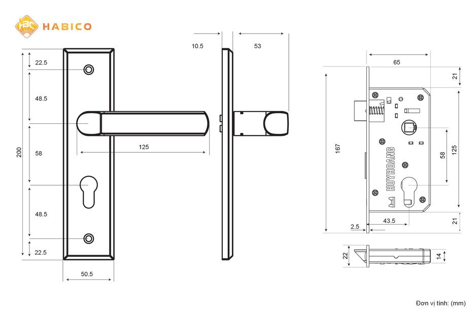 Thông số kỹ thuật Khóa tay nắm SS 5833