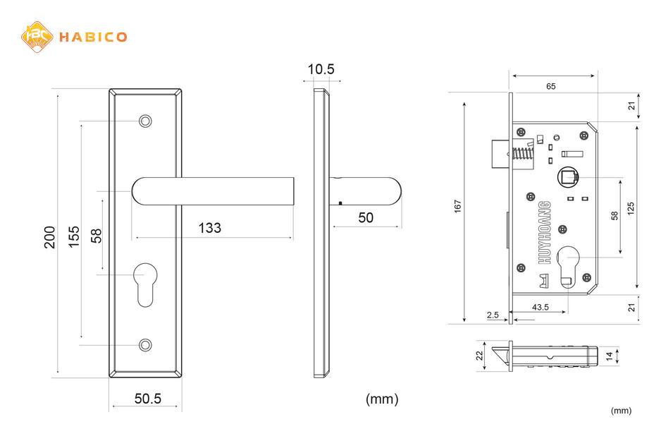 Thông số kỹ thuật Khóa tay nắm SS 5834