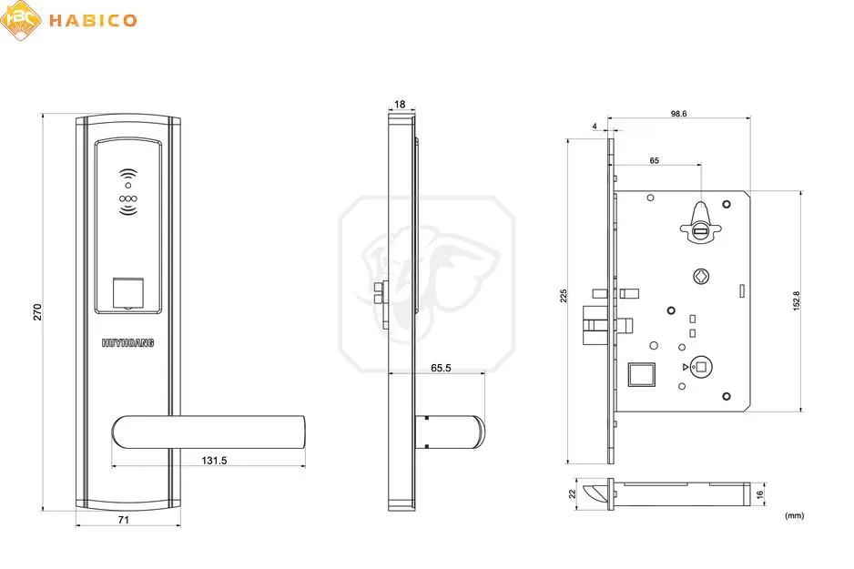 Thông số kỹ thuật Khóa tay nắm điện tử TNHD08