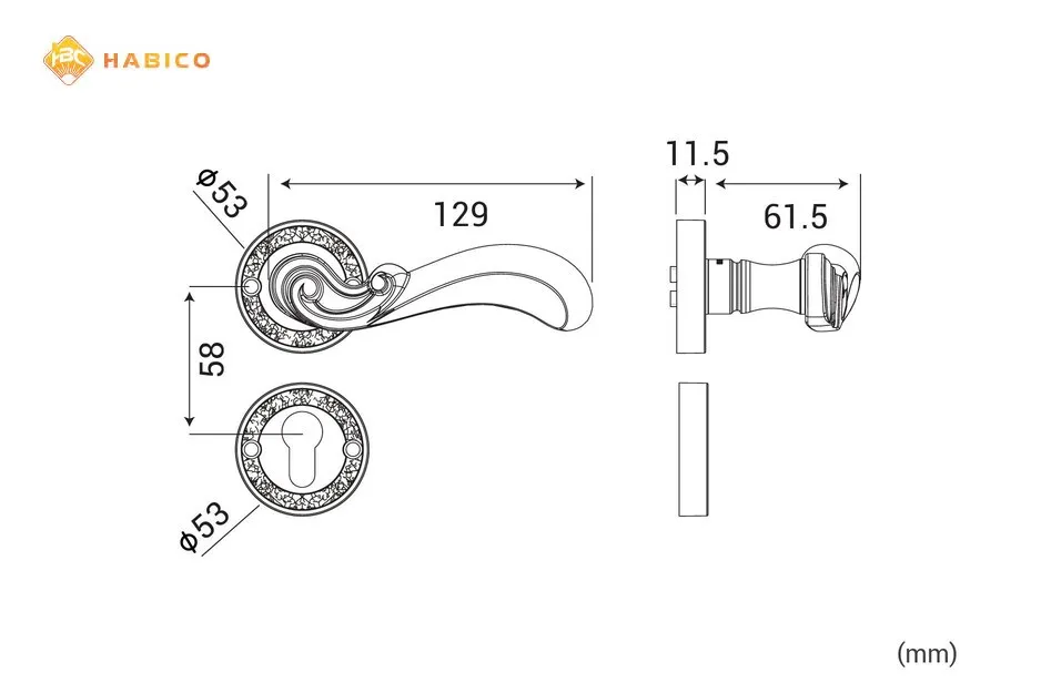 Thông số kỹ thuật Khóa tay nắm phân thể HC 5829