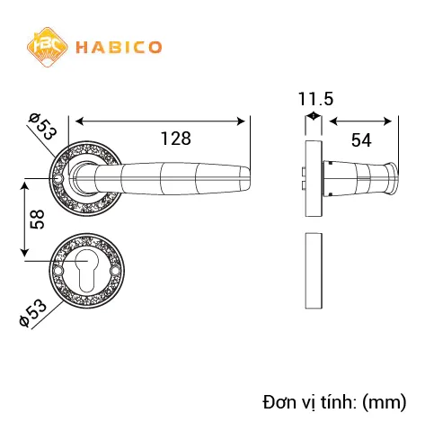 Thông số kỹ thuật Khóa tay nắm phân thể HCX 5866