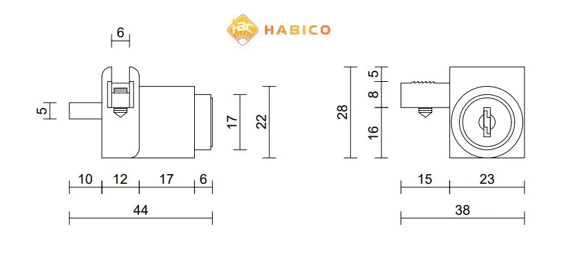 Thông số kỹ thuật khóa tủ kính Vickini 03308.001