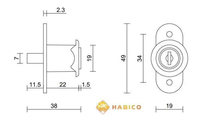 Thông số kỹ thuật khóa tủ nhấn Vickini 03105.024