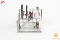 Giá đựng chai lọ dao thớt inox nan tròn Fc08 01
