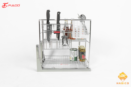 Giá đựng chai lọ dao thớt inox nan tròn Fc08 01
