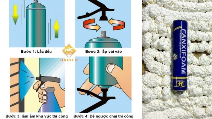 Hướng dẫn sử dụng foam bọt nở Fanxifoam