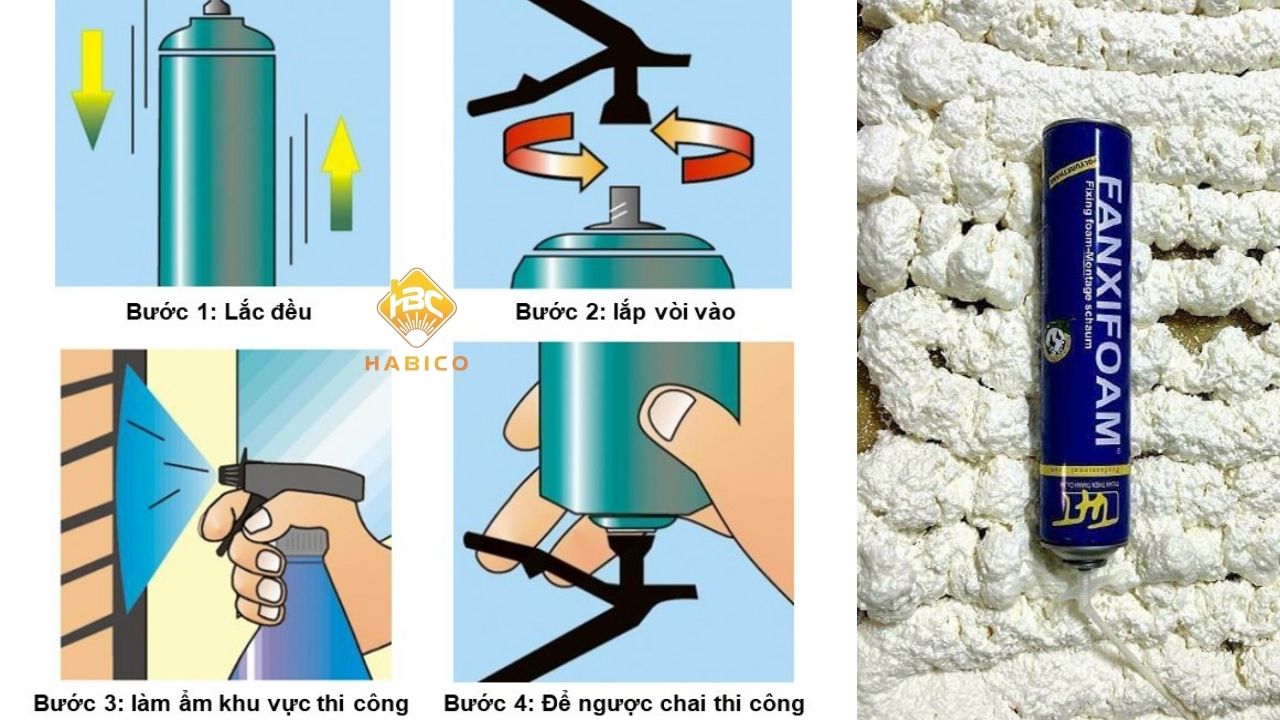 Hướng dẫn sử dụng foam bọt nở Fanxifoam Hướng dẫn sử dụng foam bọt nở Fanxifoam
