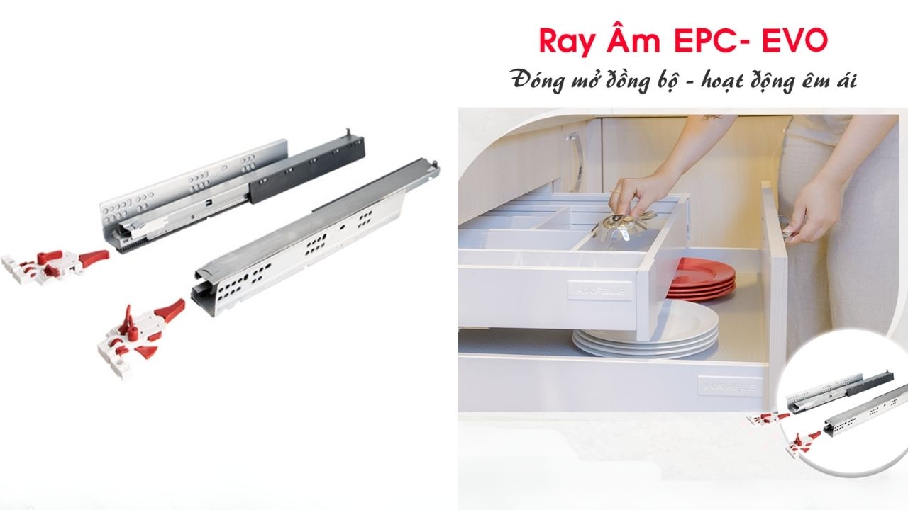 Ray Âm Giảm Chấn Hafele EPC Evo Ray Âm Giảm Chấn Hafele EPC Evo