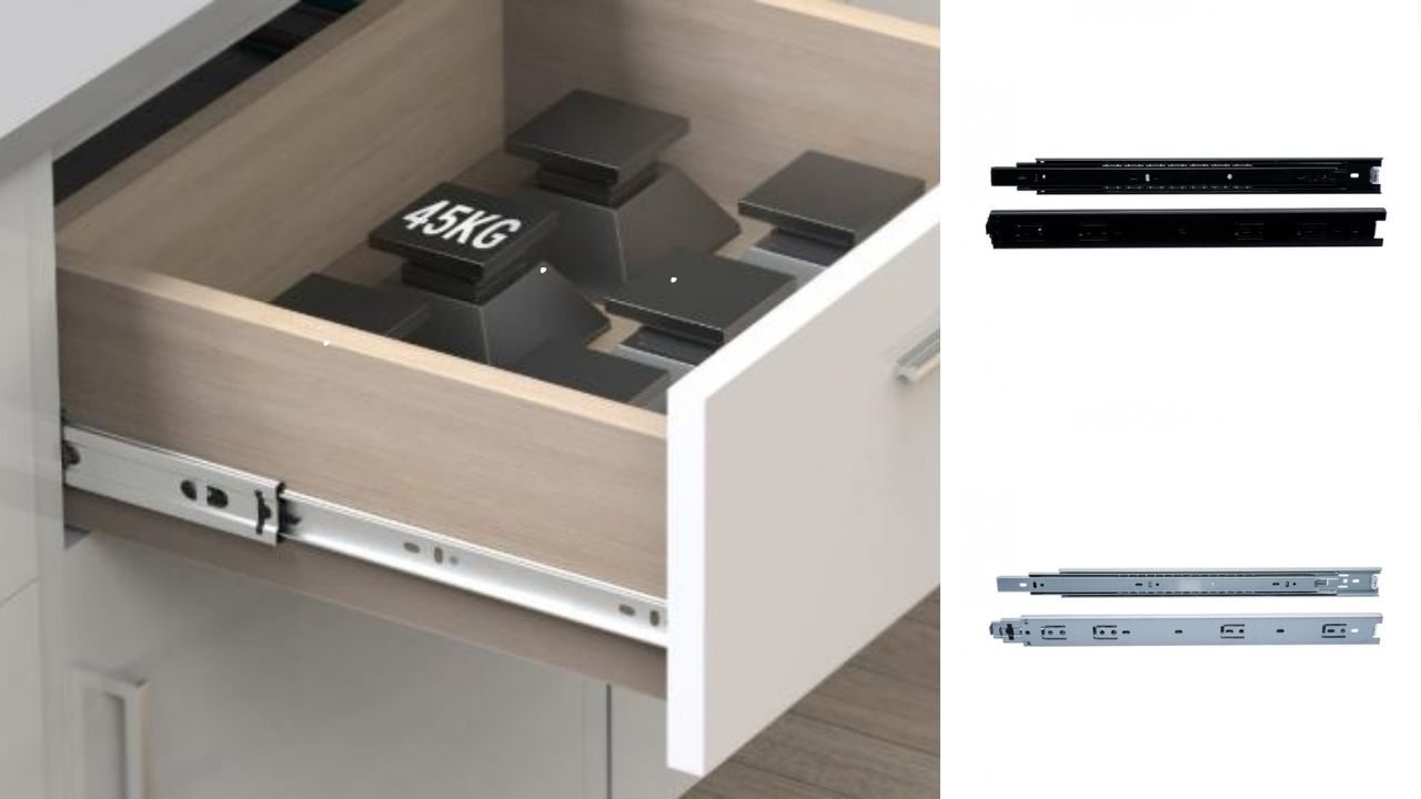Ray trượt ngăn kéo 3 tầng Vickini tiêu chuẩn Ray trượt ngăn kéo 3 tầng Vickini tiêu chuẩn