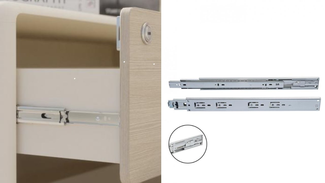 Ray trượt ngăn kéo 3 tầng giảm chấn Vickini Ray trượt ngăn kéo 3 tầng giảm chấn Vickini