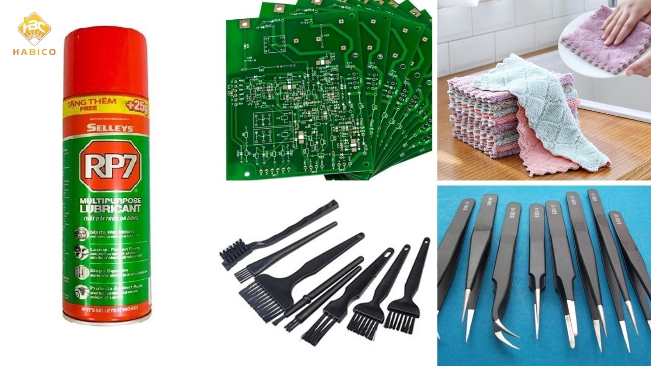 Chuẩn Bị Dụng Cụ Vệ Sinh Mạch Điện Tử Bằng RP7 Chuẩn Bị Dụng Cụ Vệ Sinh Mạch Điện Tử Bằng RP7