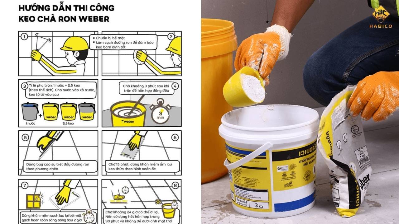Hướng dẫn sử dụng keo chà ron Weber đúng kỹ thuật Hướng dẫn sử dụng keo chà ron Weber đúng kỹ thuật