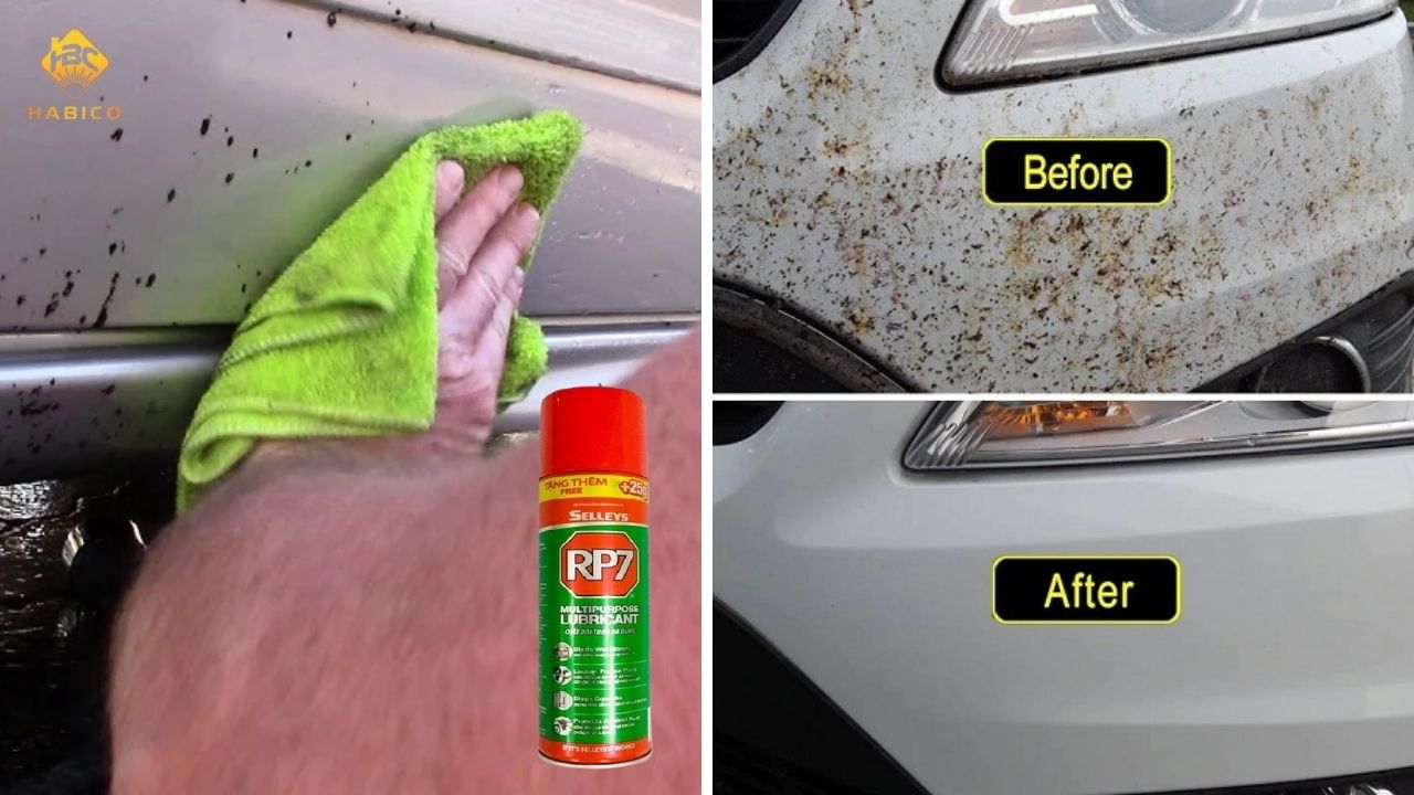 Tẩy Nhựa Đường Dính Vào Xe Ô Tô Bằng RP7