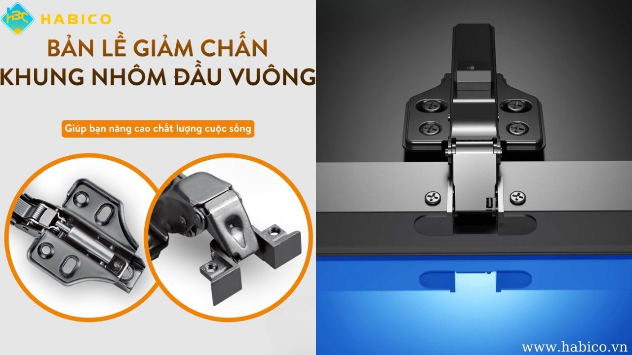 Bản lề cho tủ cánh kính khung nhôm