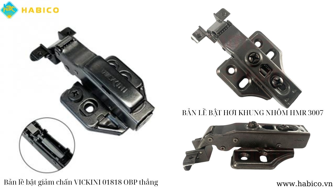 Bản lề cánh kính khung nhôm thẳng