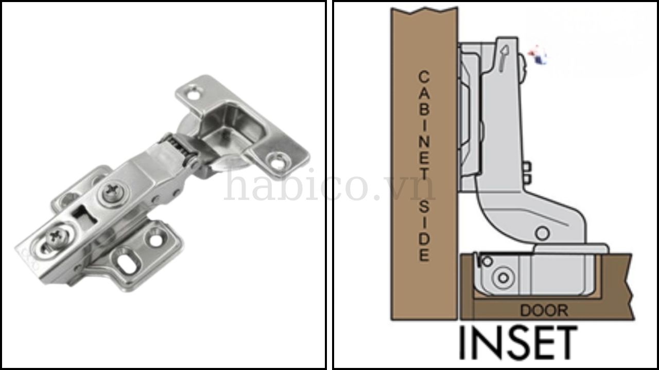 Bản lề tủ Imundex thẳng, trùm ngoài (Inset)
